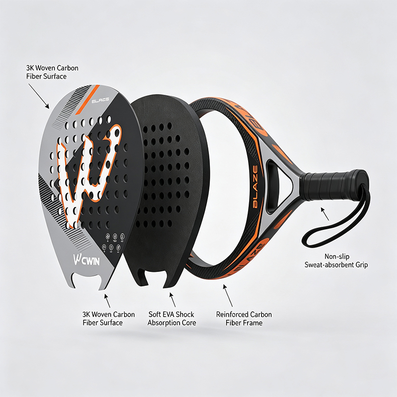 CWIN BLAZE Padel Racket 3K Wov - Badminton Racket Carbon review and price
