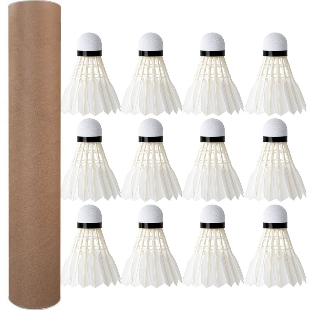 12Pcs Professional White Goose - Feather Shuttlecock review and price