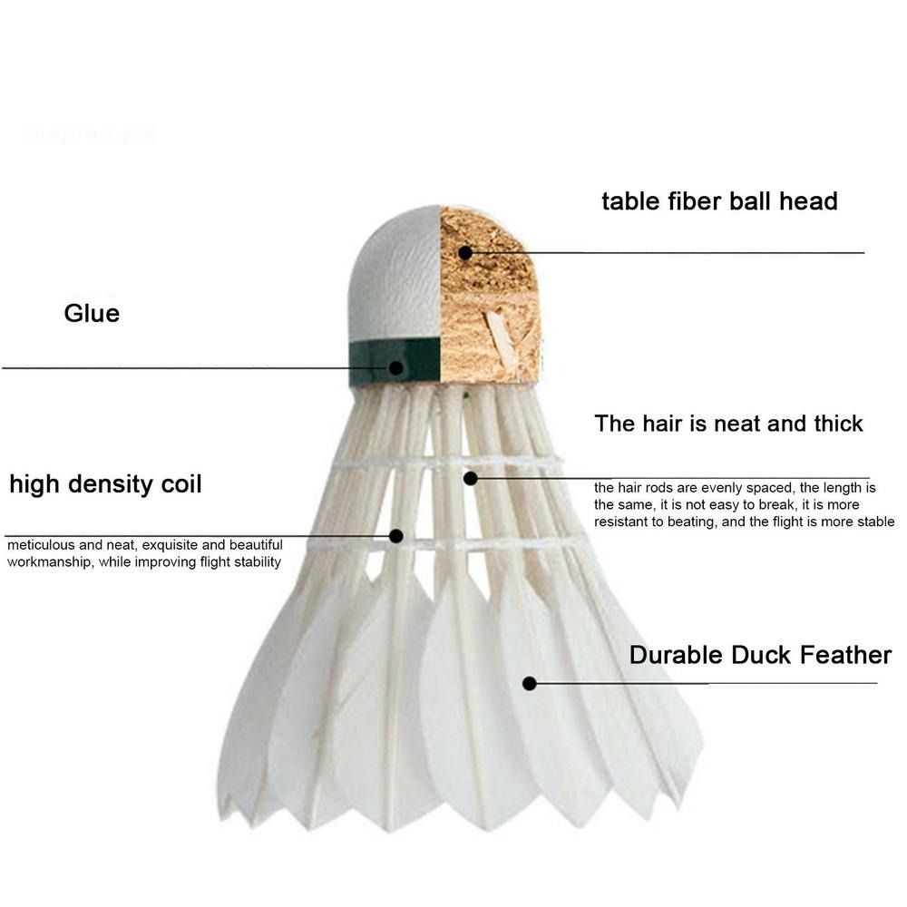 12Pcs Professional White Goose - Feather Shuttlecock review and price