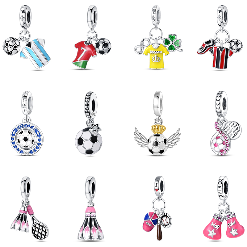 Fashion 925 Silver Football Je - Badminton Materi review and price